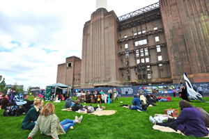 The new Pop Up Park at Battersea Power Station